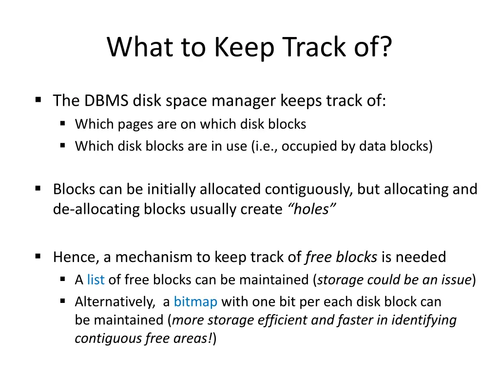 what to keep track of