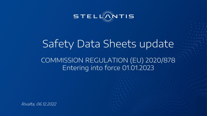 safety data sheets update