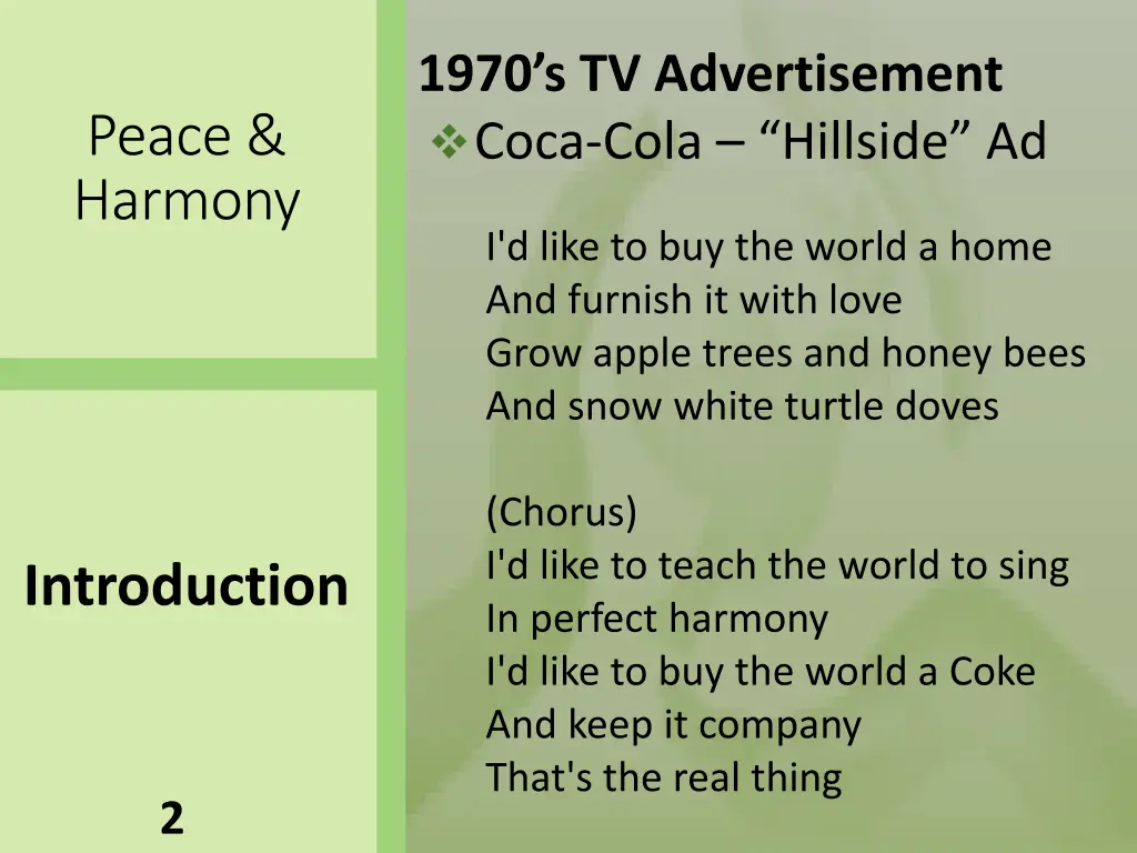 1970 s tv advertisement coca cola hillside ad