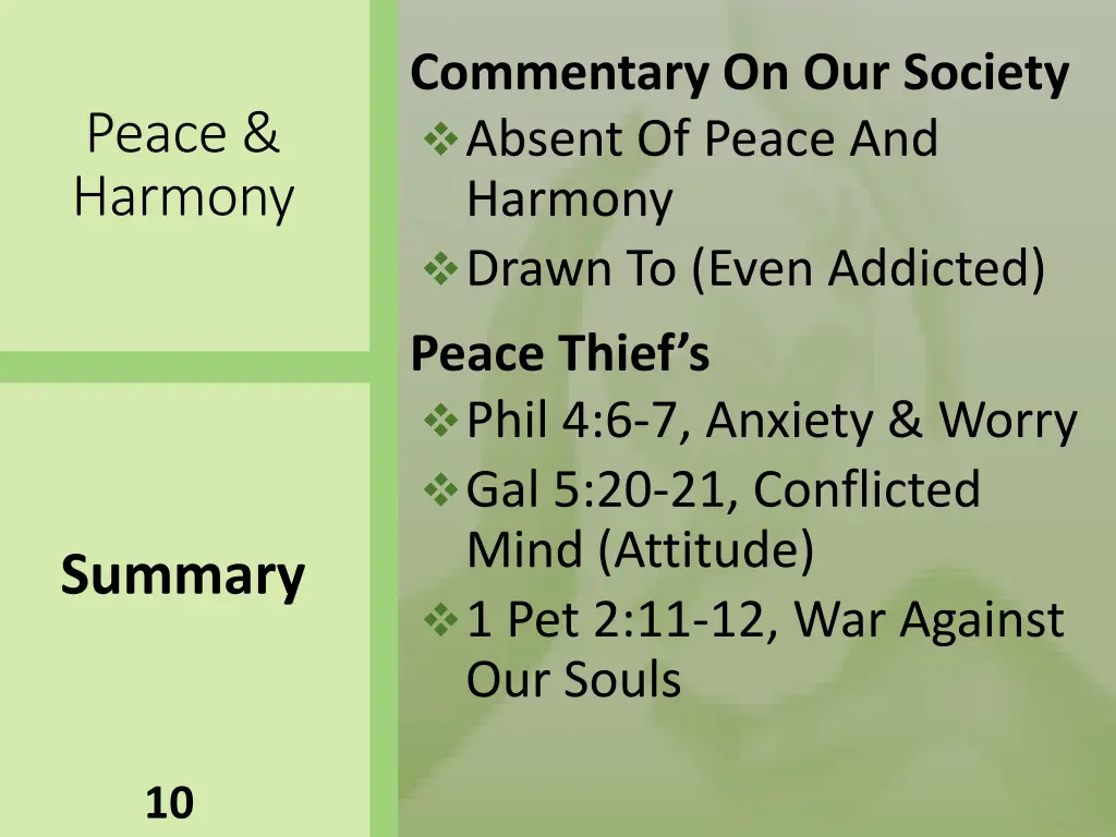 commentary on our society absent of peace 1