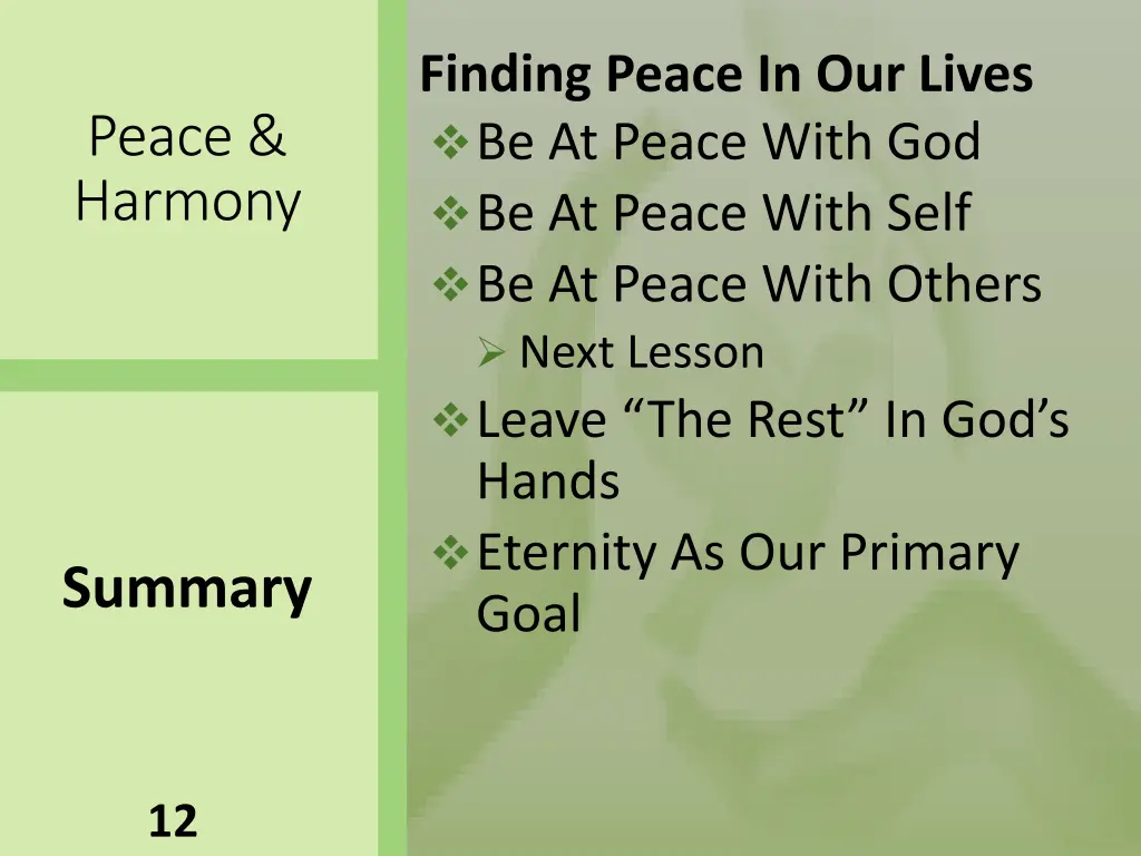 finding peace in our lives be at peace with