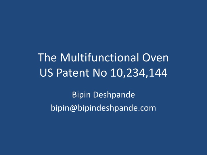 the multifunctional oven us patent no 10 234 144