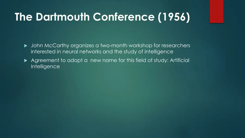 the dartmouth conference 1956