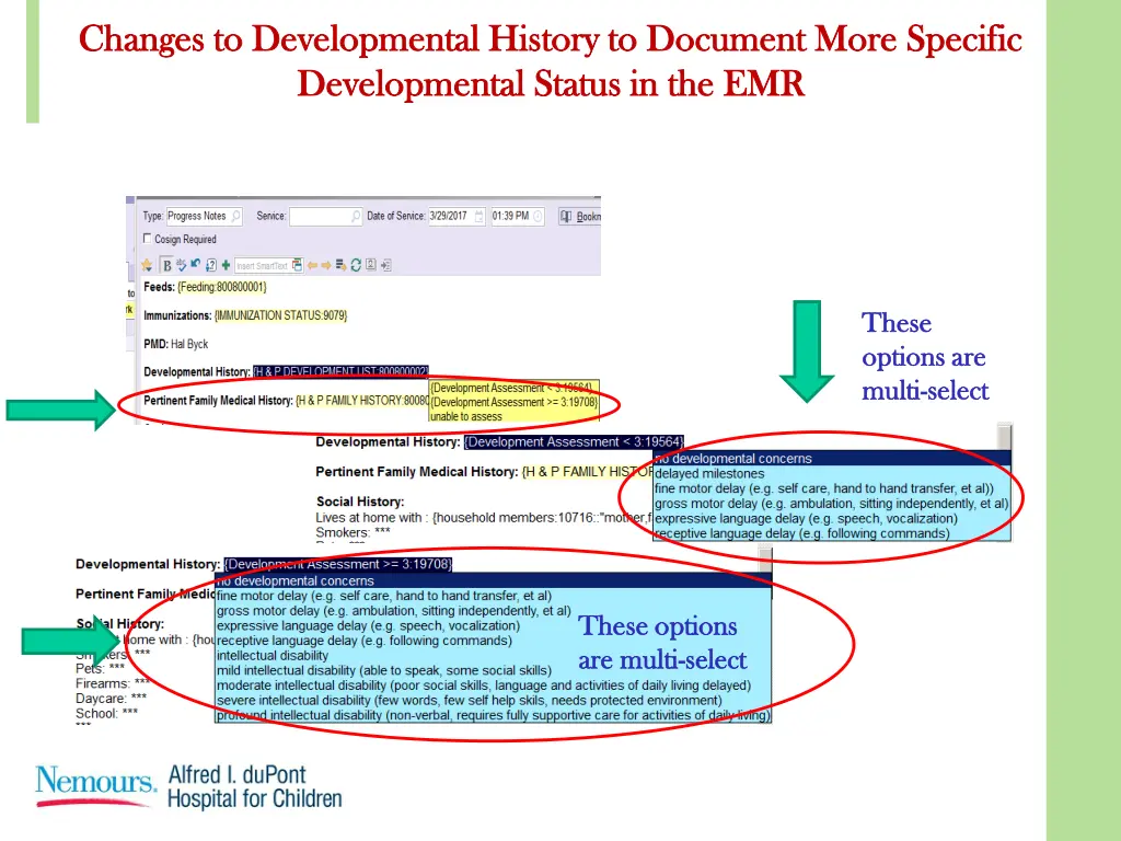 changes to developmental history to document more 1