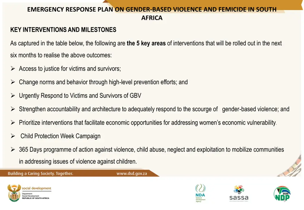 emergency response plan on gender based violence 2