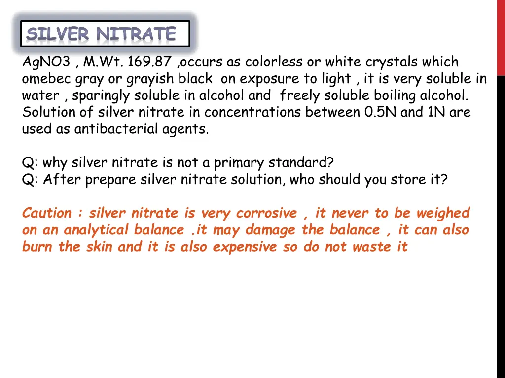 silver nitrate agno3 m wt 169 87 occurs