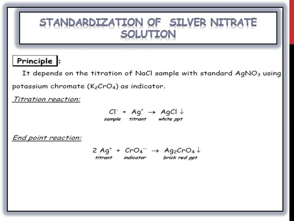 standardization of silver nitrate solution