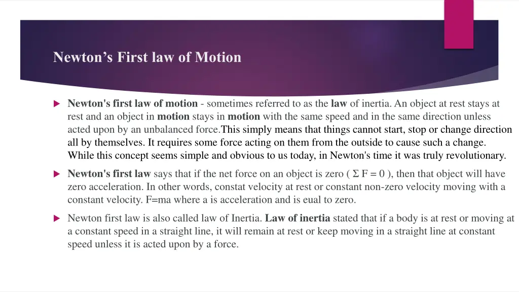 newton s first law of motion