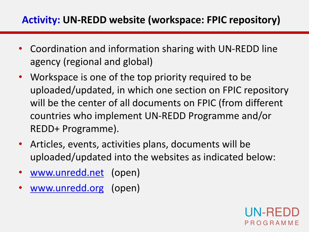 activity un redd website workspace fpic repository