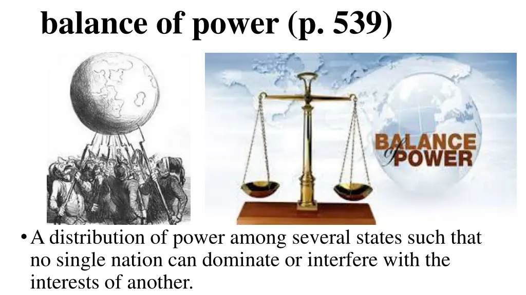 balance of power p 539