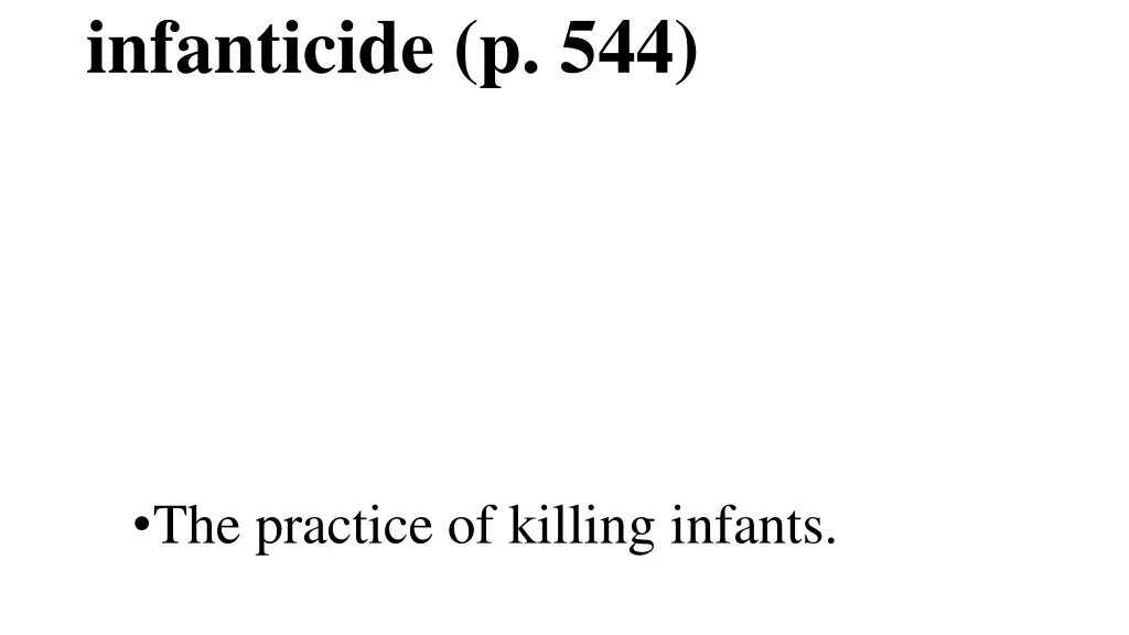 infanticide p 544