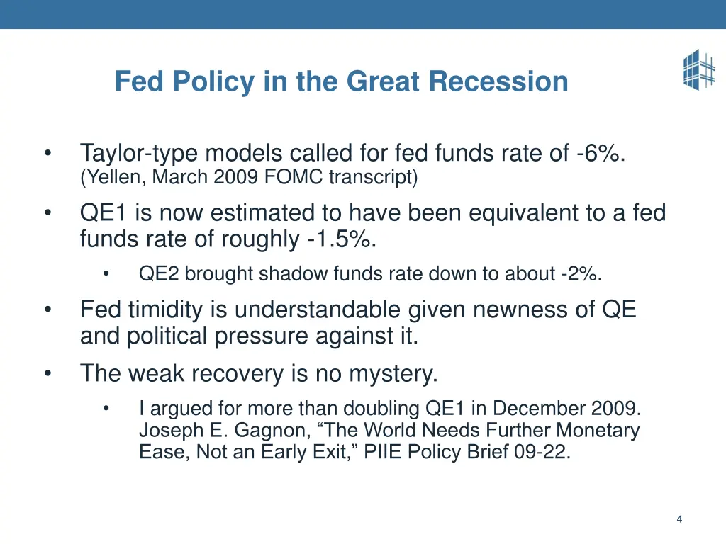 fed policy in the great recession