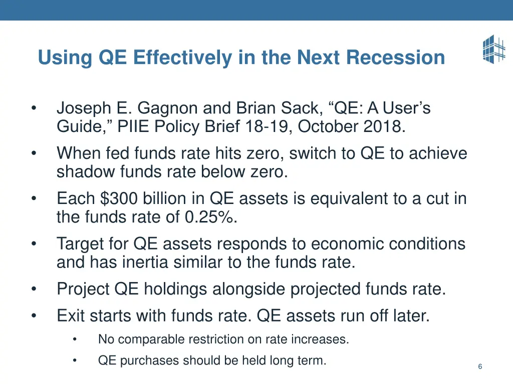 using qe effectively in the next recession