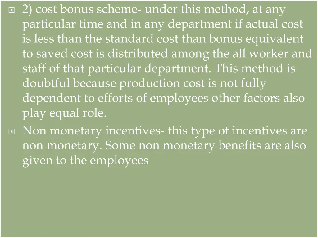 2 cost bonus scheme under this method