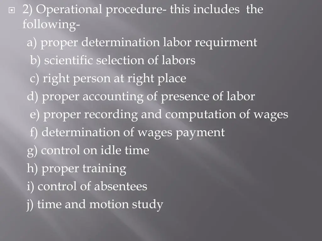 2 operational procedure this includes