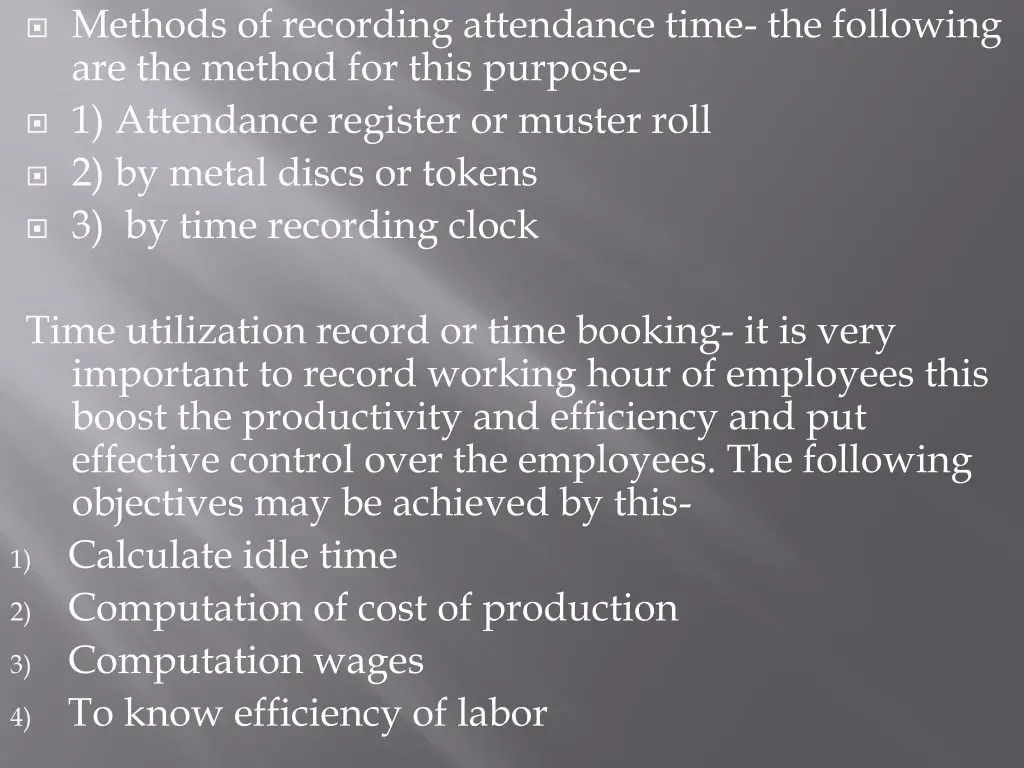 methods of recording attendance time