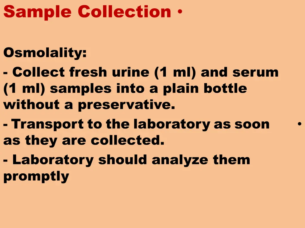 sample collection