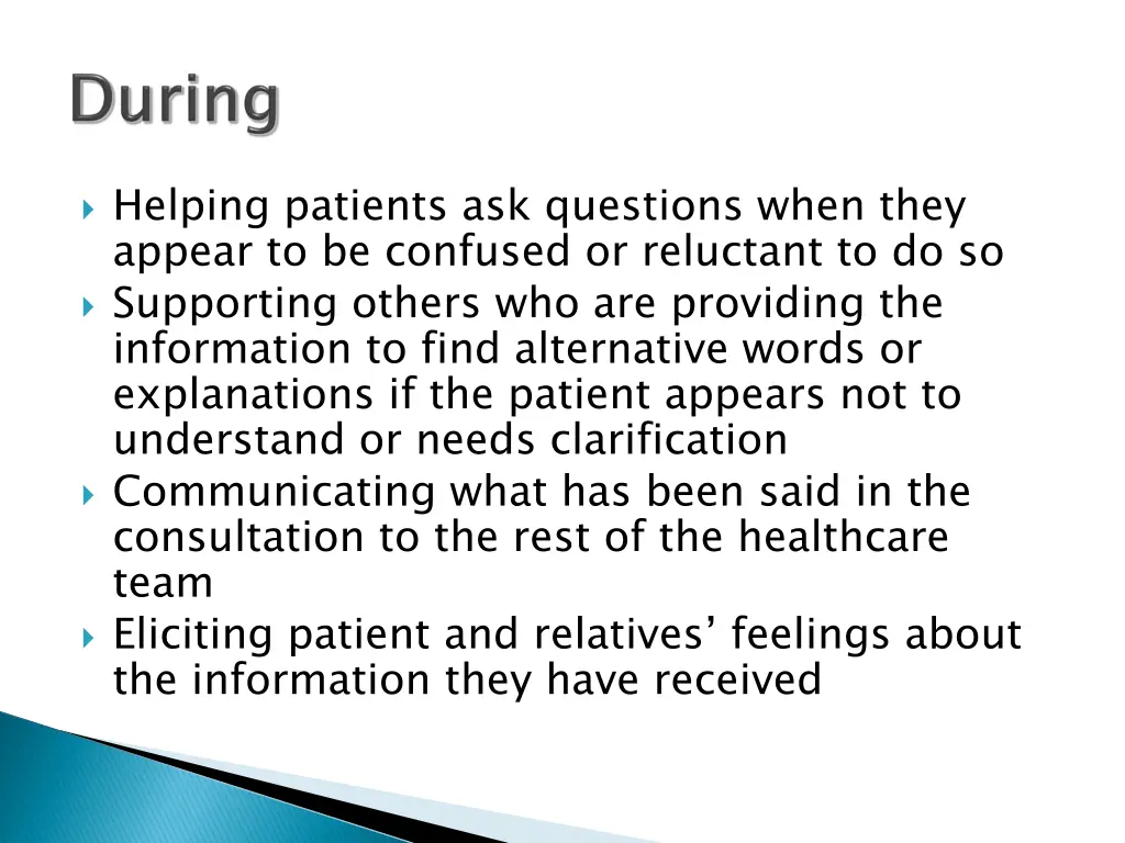 helping patients ask questions when they appear