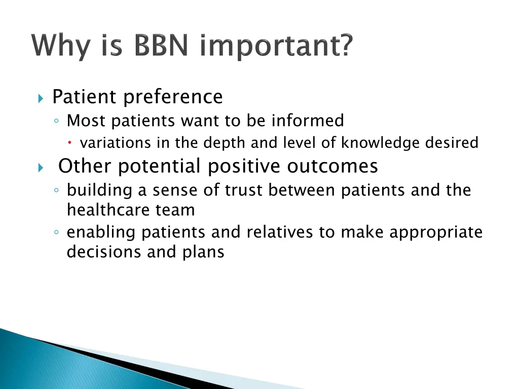 patient preference most patients want