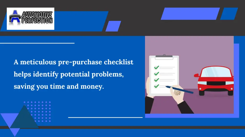 a meticulous pre purchase checklist