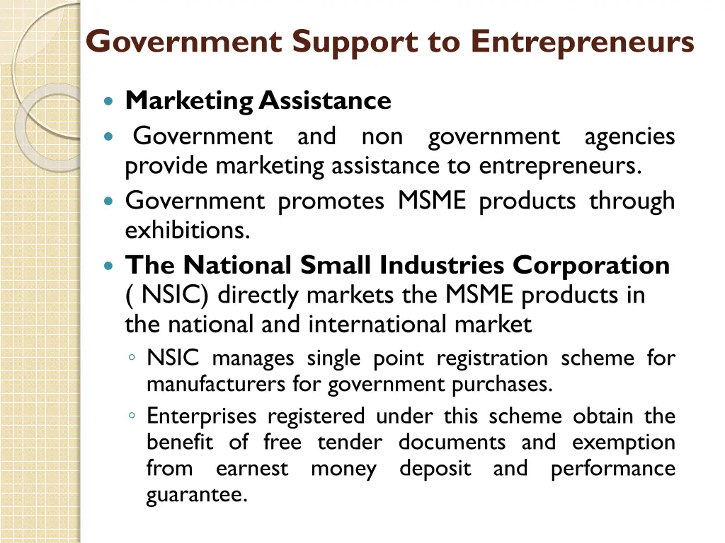 government support to entrepreneurs 1