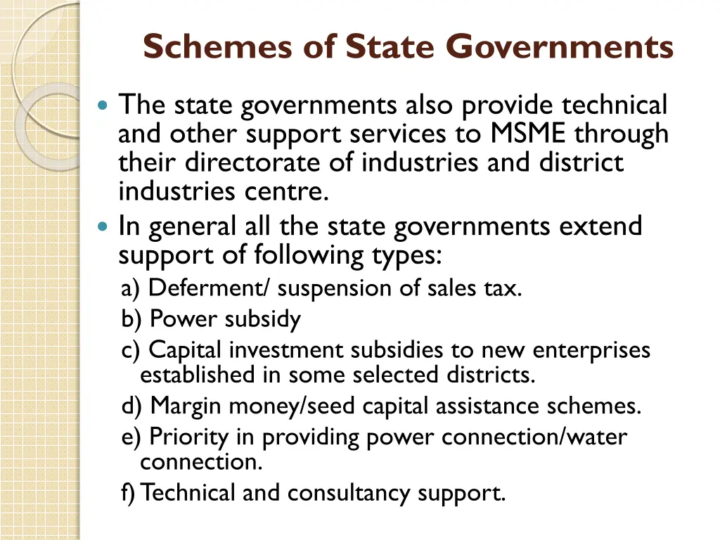 schemes of state governments