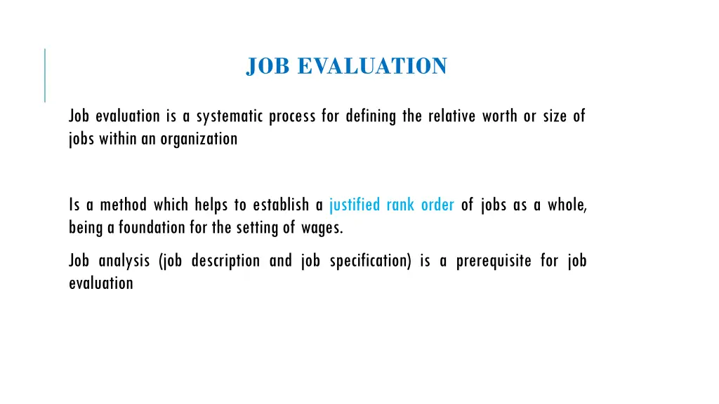 job evaluation