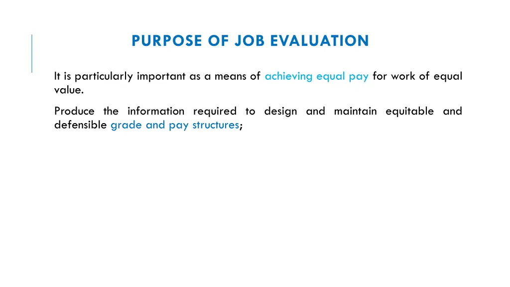 purpose of job evaluation