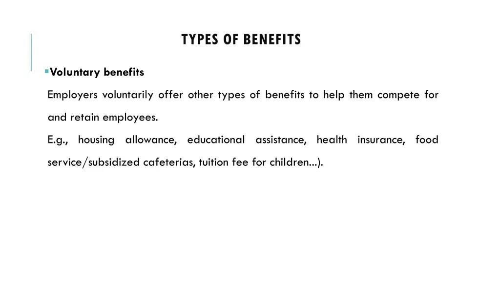 types of benefits 1