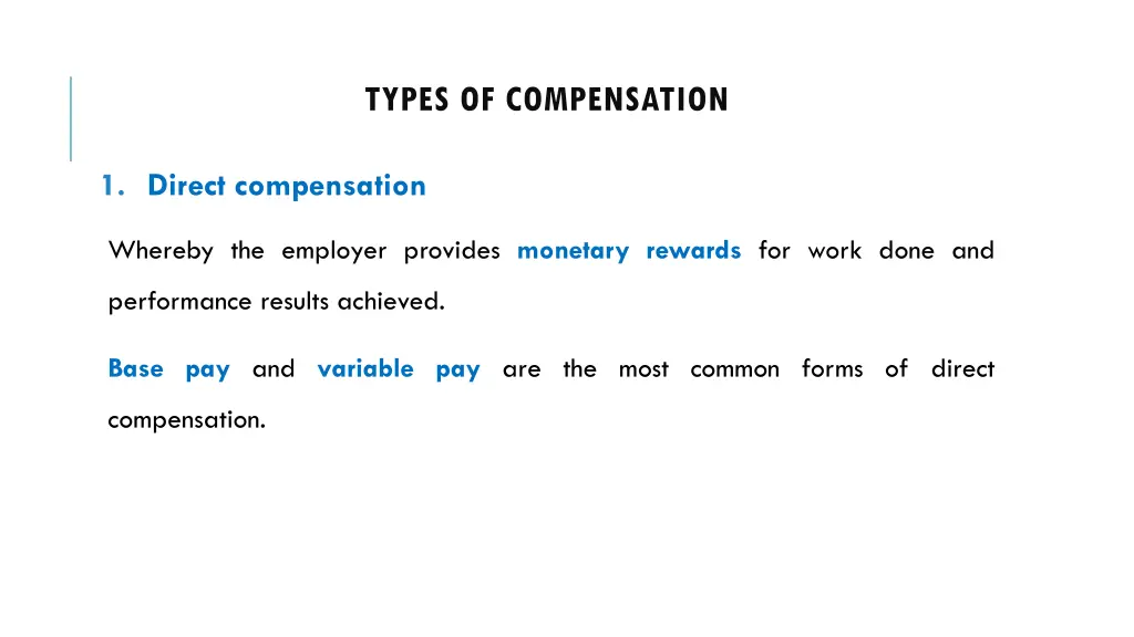 types of compensation