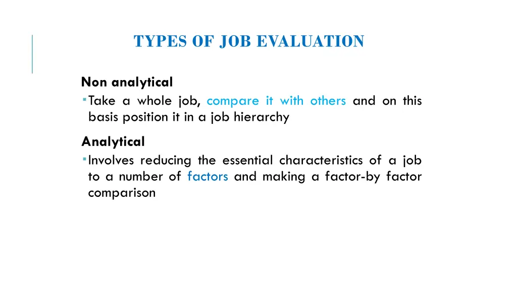 types of job evaluation