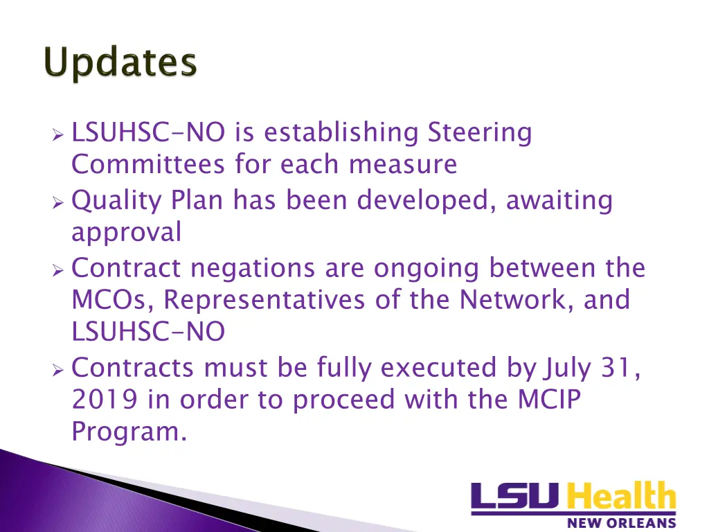 lsuhsc no is establishing steering committees