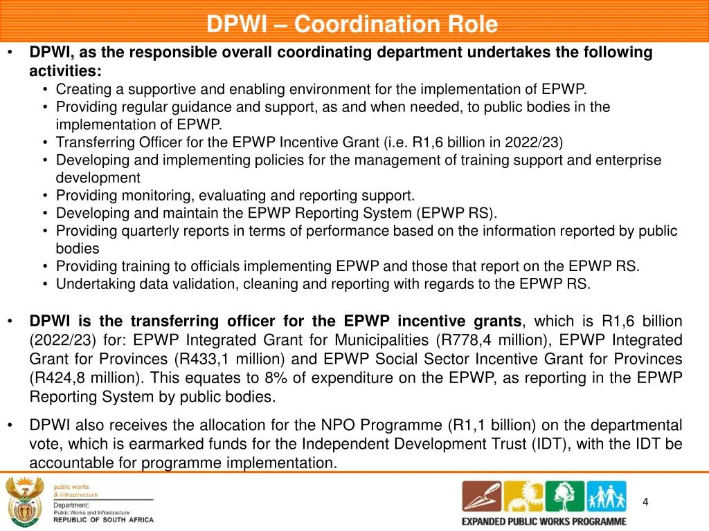 dpwi coordination role