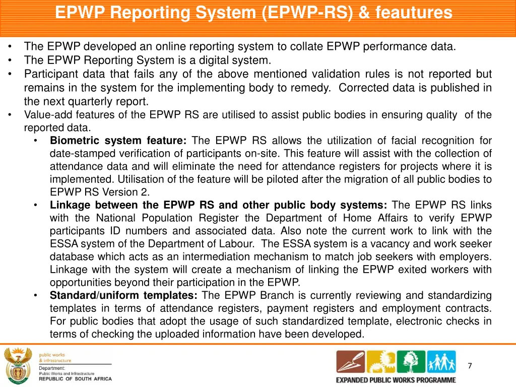 epwp reporting system epwp rs feautures