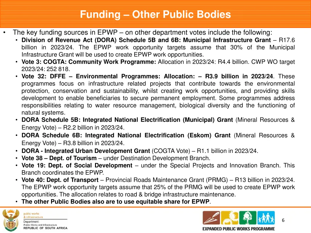 funding other public bodies