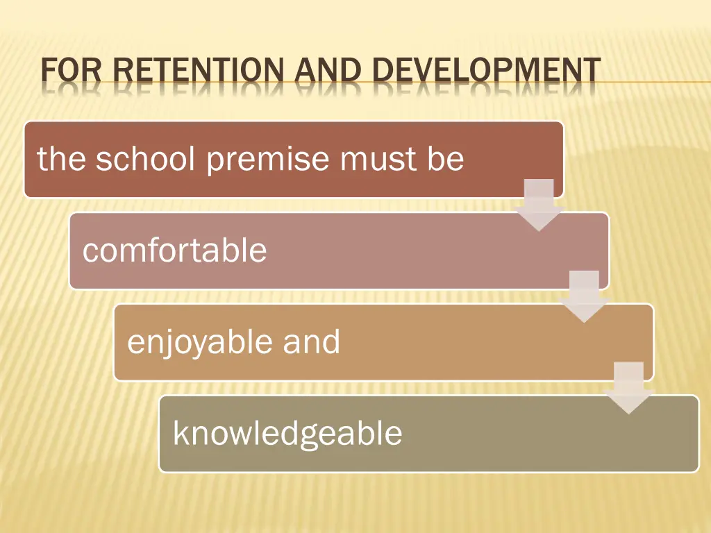 for retention and development