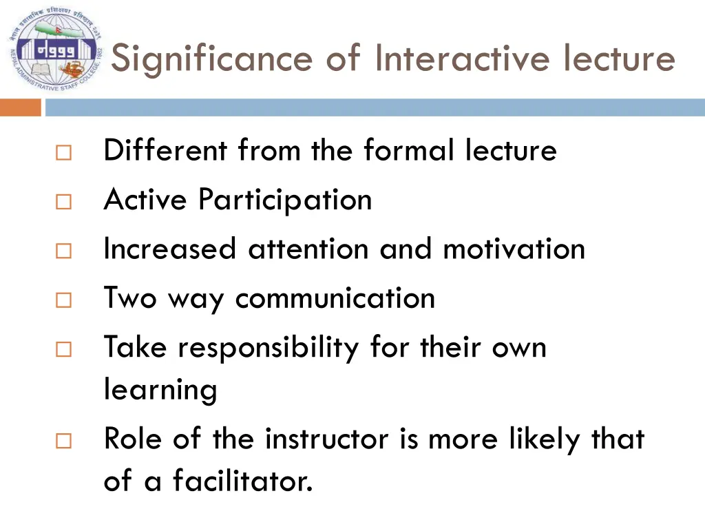 significance of interactive lecture