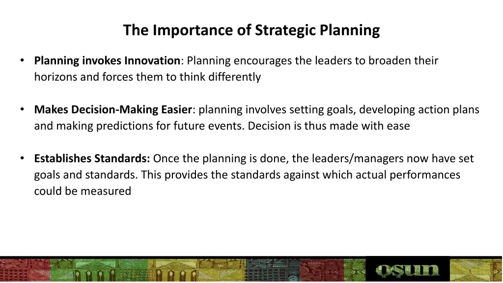 the importance of strategic planning 1