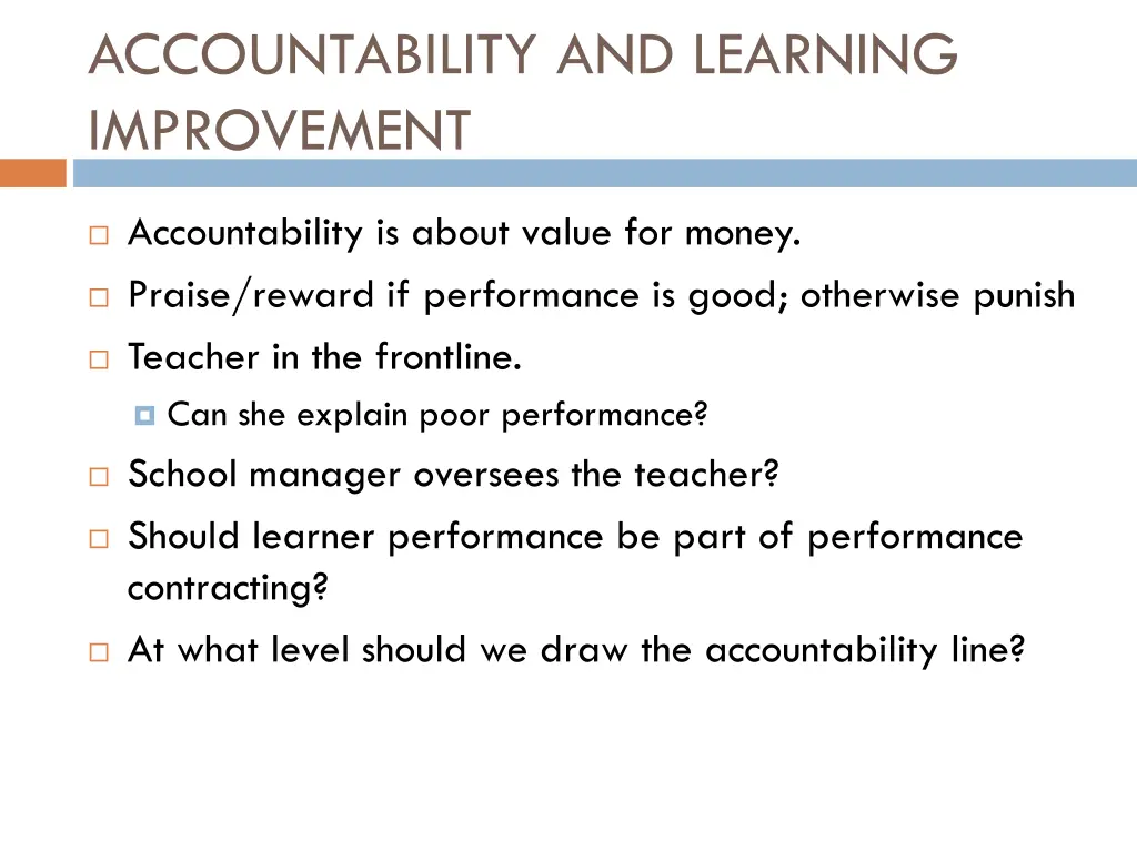 accountability and learning improvement