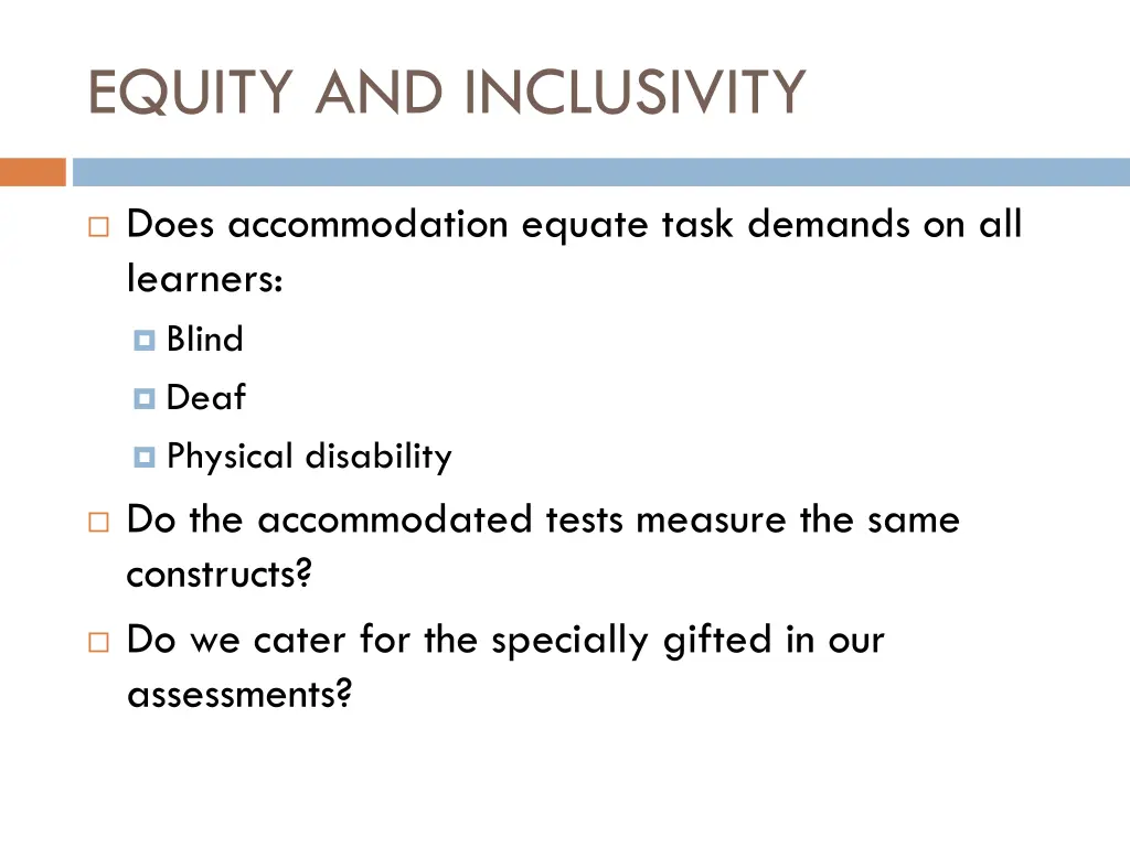 equity and inclusivity