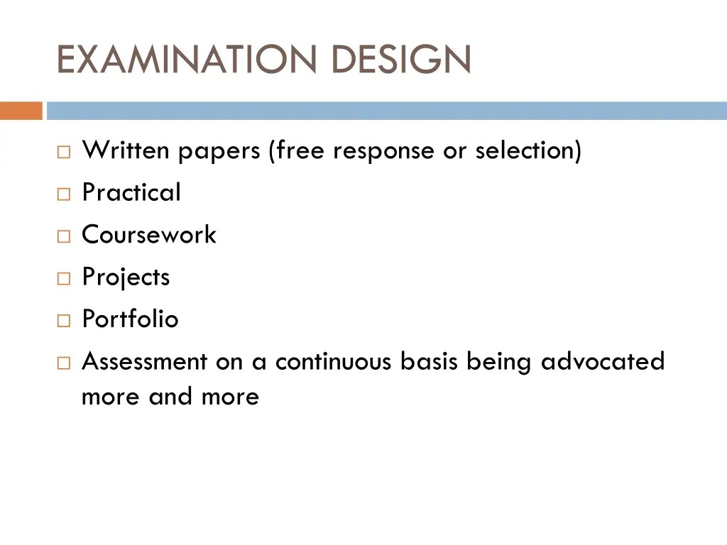 examination design