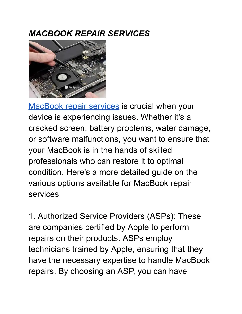 macbook repair services