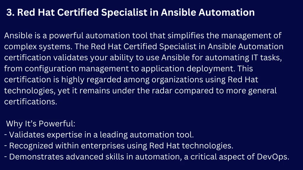 3 red hat certified specialist in ansible