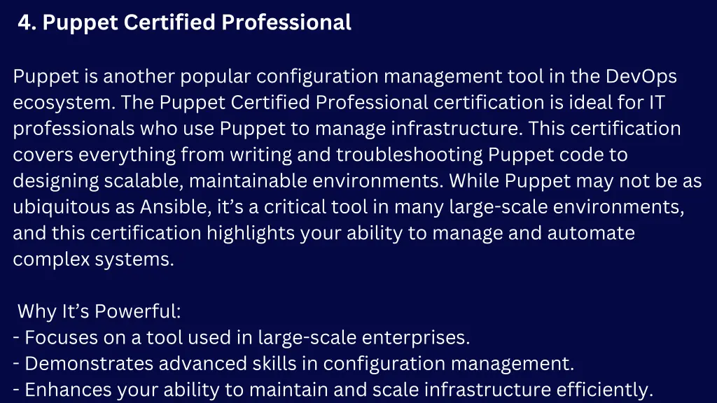 4 puppet certified professional