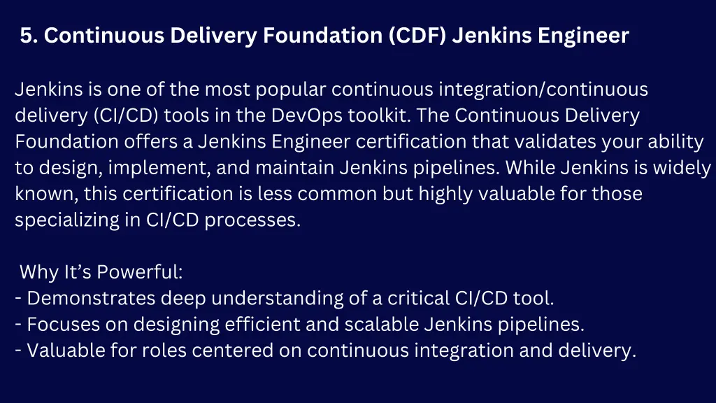 5 continuous delivery foundation cdf jenkins