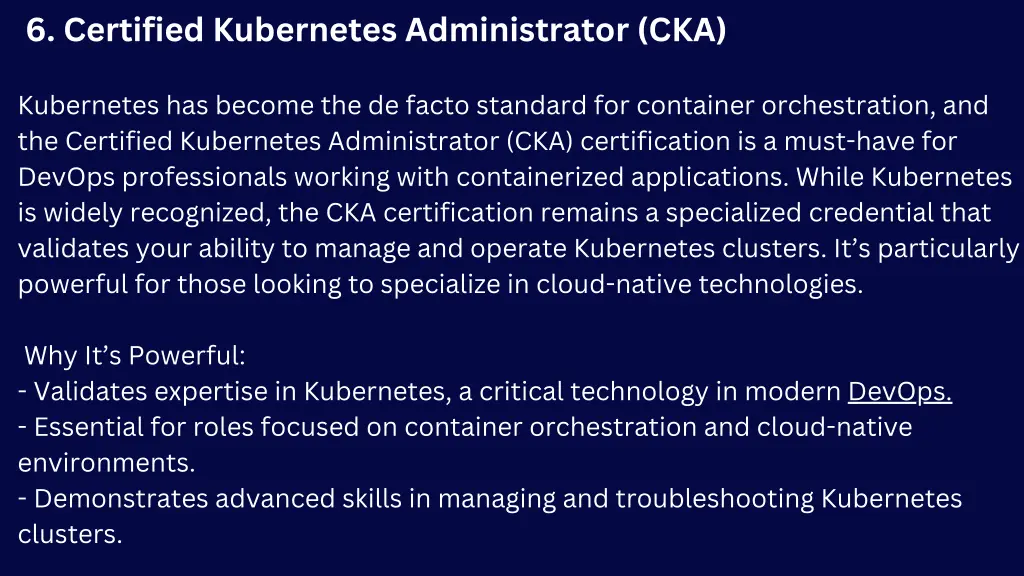 6 certified kubernetes administrator cka