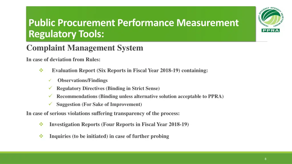 public procurement performance measurement