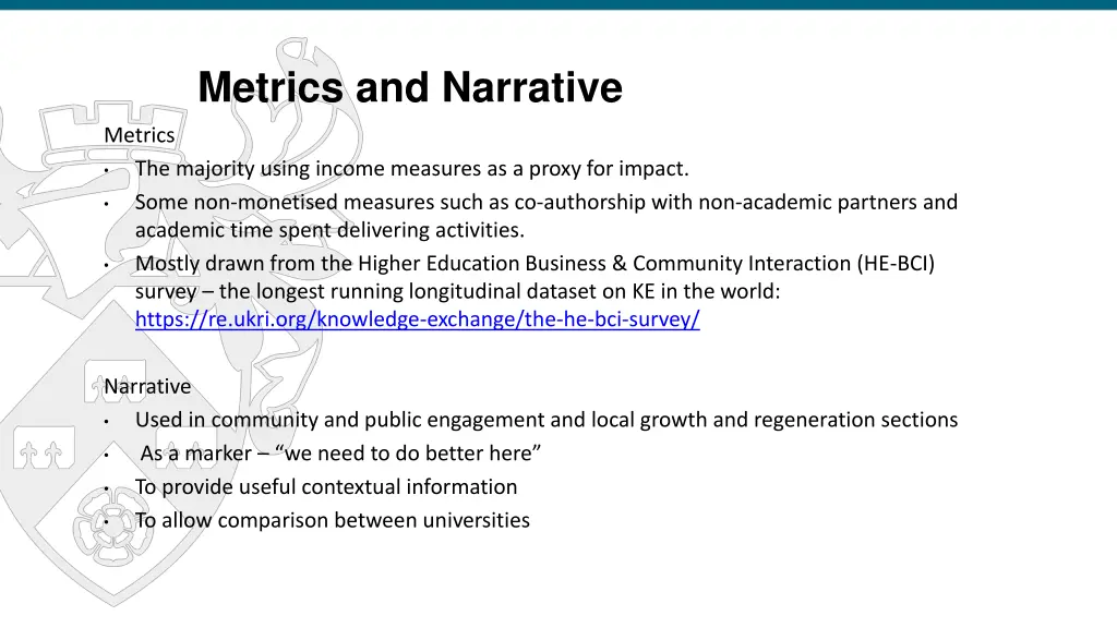 metrics and narrative