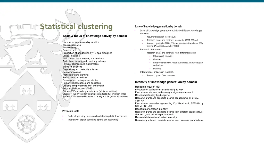 statistical clustering