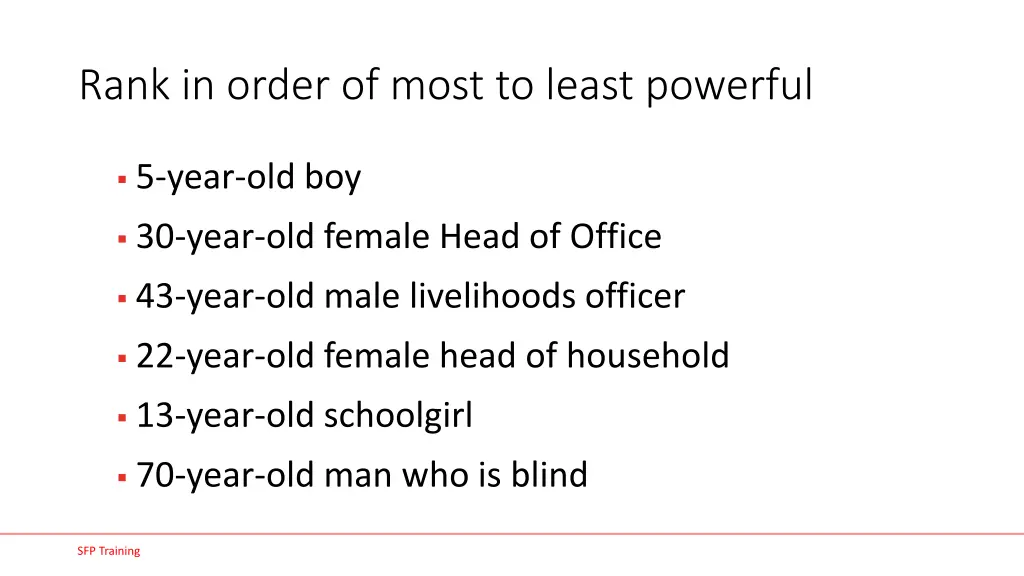 rank in order of most to least powerful